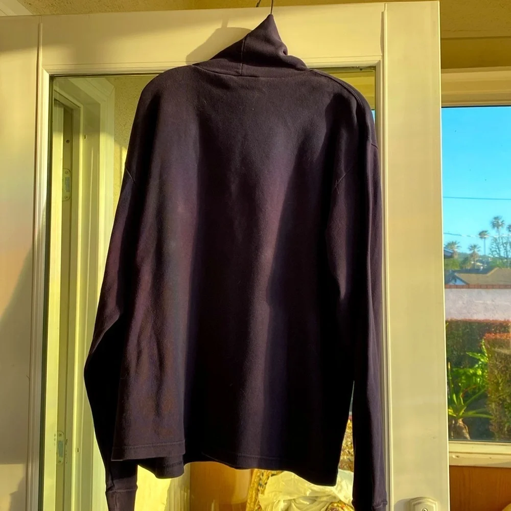 TIMBERLAND MEN’S NAVY BLUE MOCK TURTLENECK 100% COTTON Sz XL EUC